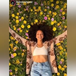 LexBreezy Oversized Makani Cardigan Boutique Latte Size Large NWOT